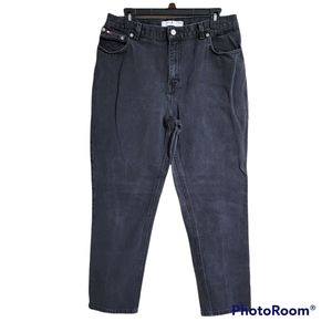 VTG Tommy Hilfiger Y2K Black High Rise Straight Leg Mom Jeans Womens Size 14